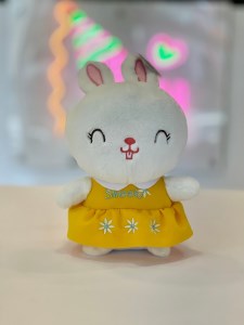 عروسک خرگوش ایستاده لباس گلدار