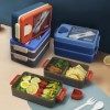 ظرف غذای مستطیل 2 طبقه 3 خونه کد 1775 ابی